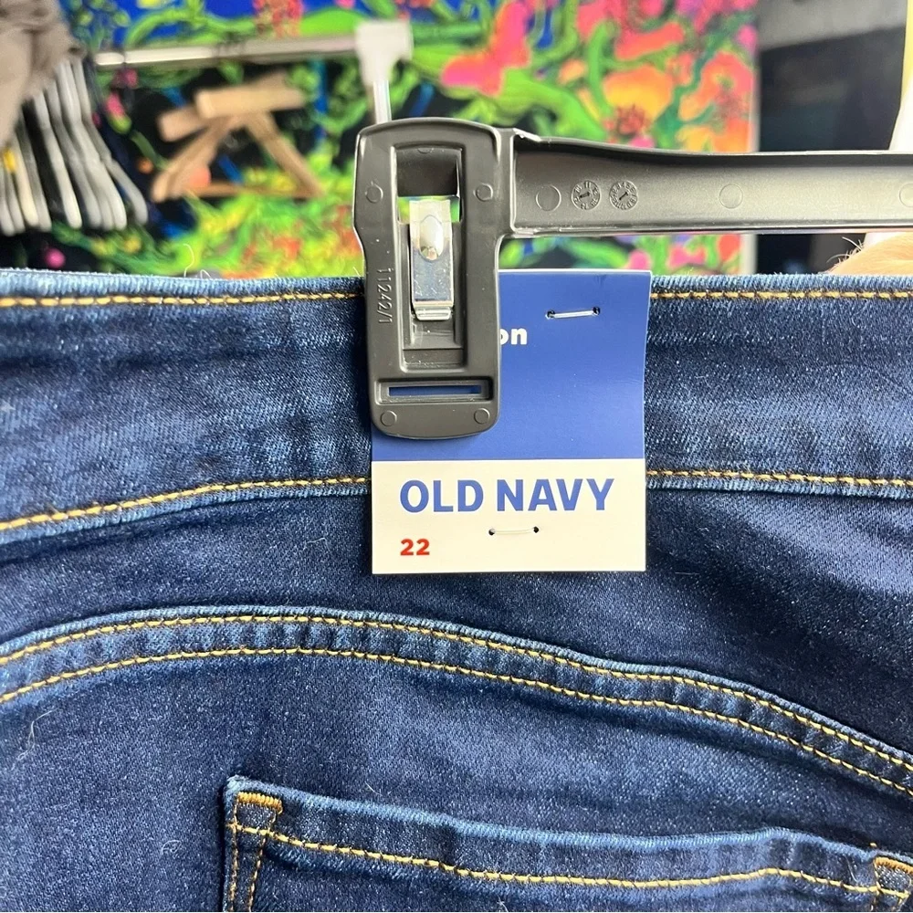 Old‎ Navy Pop Icon Skinny Jeans Womens 22 Plus NWT Blue Denim Stretch Comfy 2701